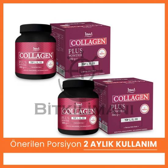 Hud Collagen Plus Powder 300 gr x 2 = 600 gr - Toz Kolajen (2 Adet) 2 Aylık Kullanım